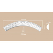 Радиус [1/4 круга] Decomaster 898061-130/18 (Rнар. 700 | Rвн. 650)